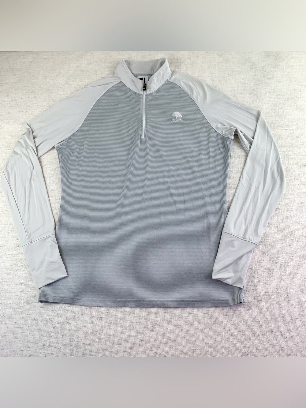 FootJoy Women's long sleeve Striped quarter zip golf shirt performance in gray